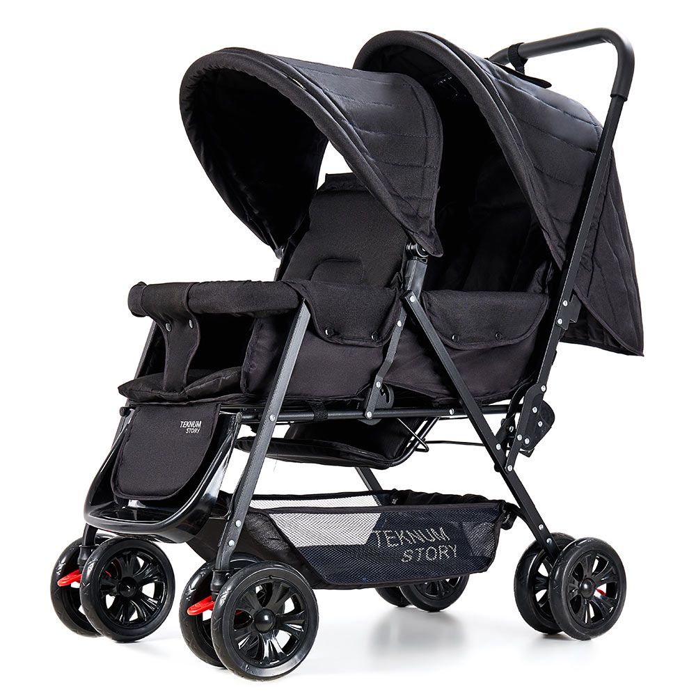 Teknum - Double Baby Stroller - Black