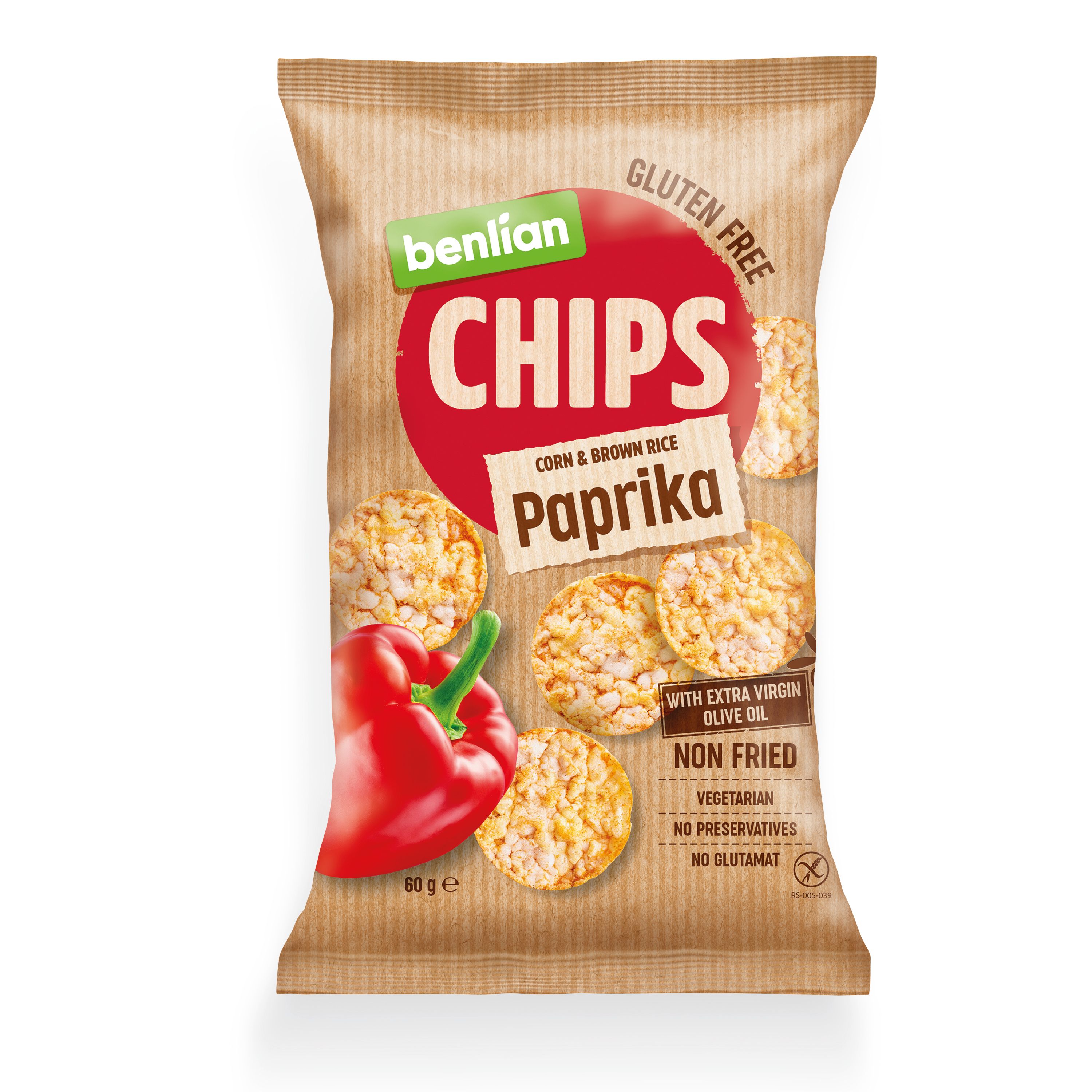 Benlian - Rice & Corn Chips Paprika - 60g