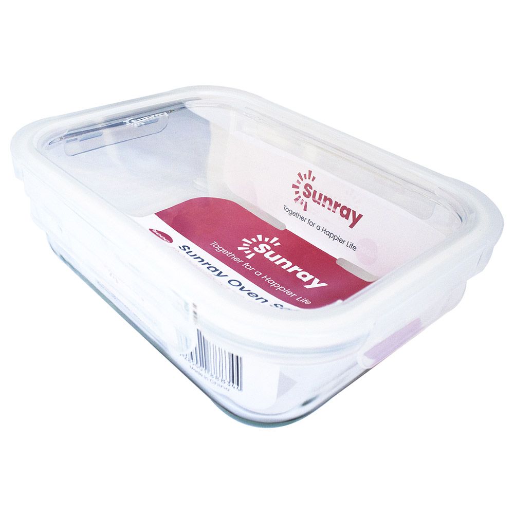 Sunray - Borosilicate Glass Rectangular Food Container - 1520ml