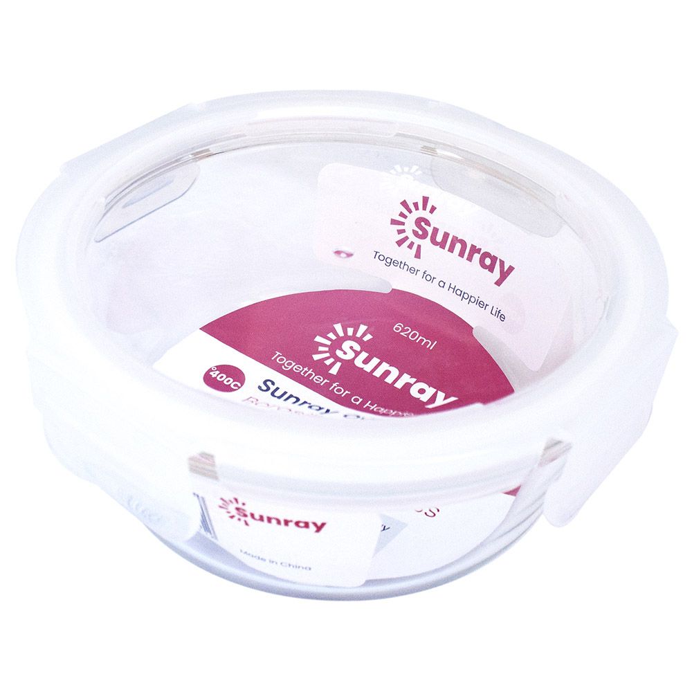 Sunray - Borosilicate Glass Round Food Container - 620ml