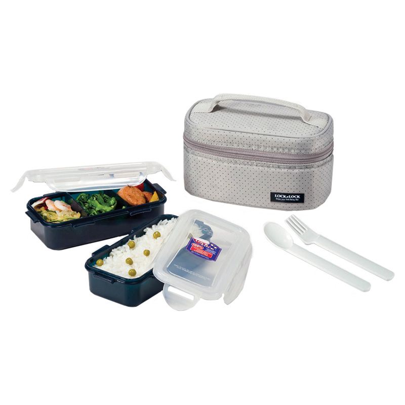 LOCK&LOCK - Lunch Box Bag 350ml 2pc-Set - Grey