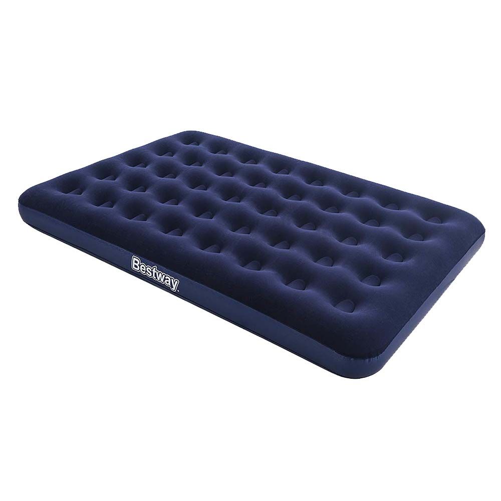 Bestway - Flocked Double Airbed & Pump Travel Bag - Blue