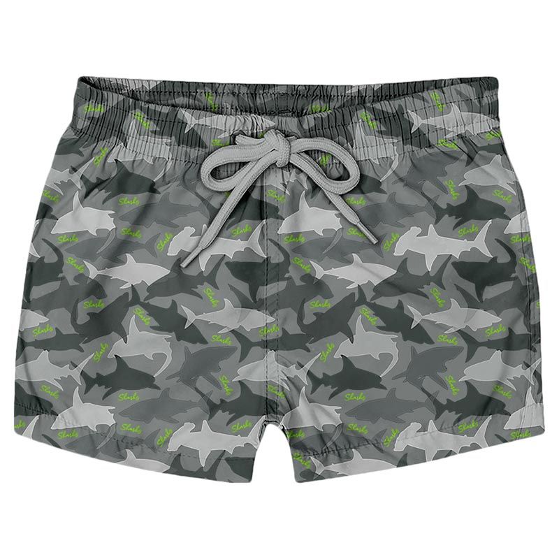 Slipstop - Camo Junior Swim Shorts - Grey