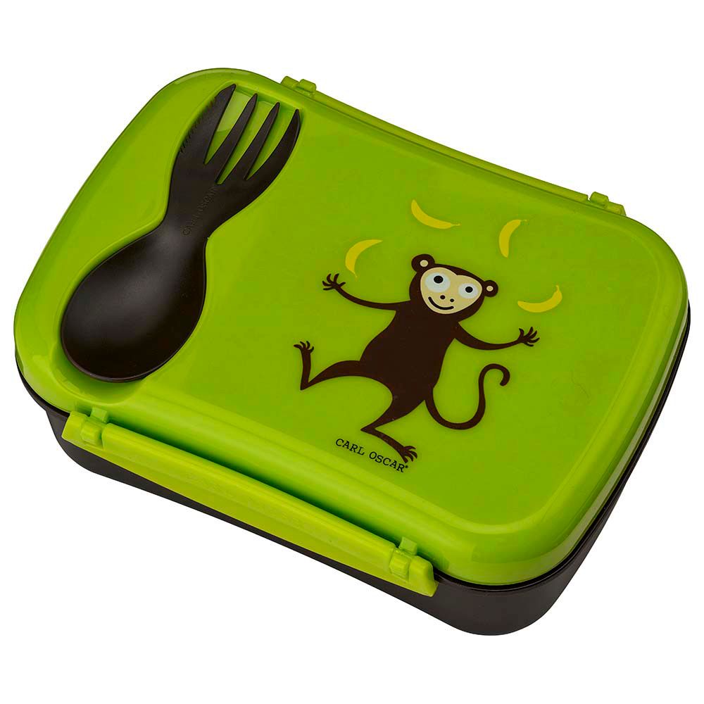 Carl Oscar - Kids Lunch Box With Cooling Pack And Fork - Lime