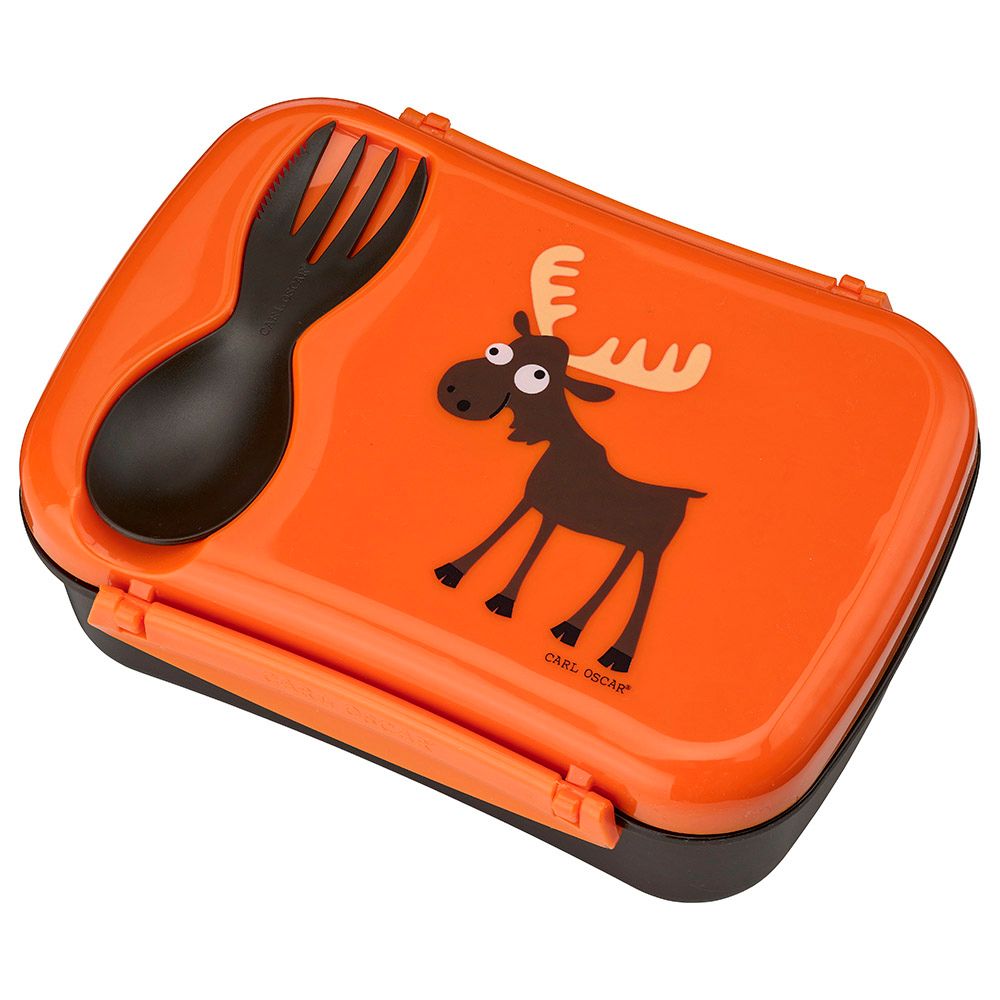 Carl Oscar - Kids Lunch Box With Cooling Pack And Fork - Orange