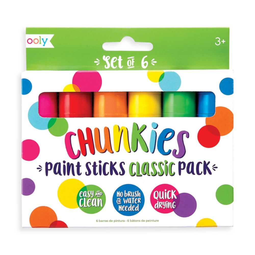 Ooly - Chunkies Paint Sticks - Classic Pack Set Of 6