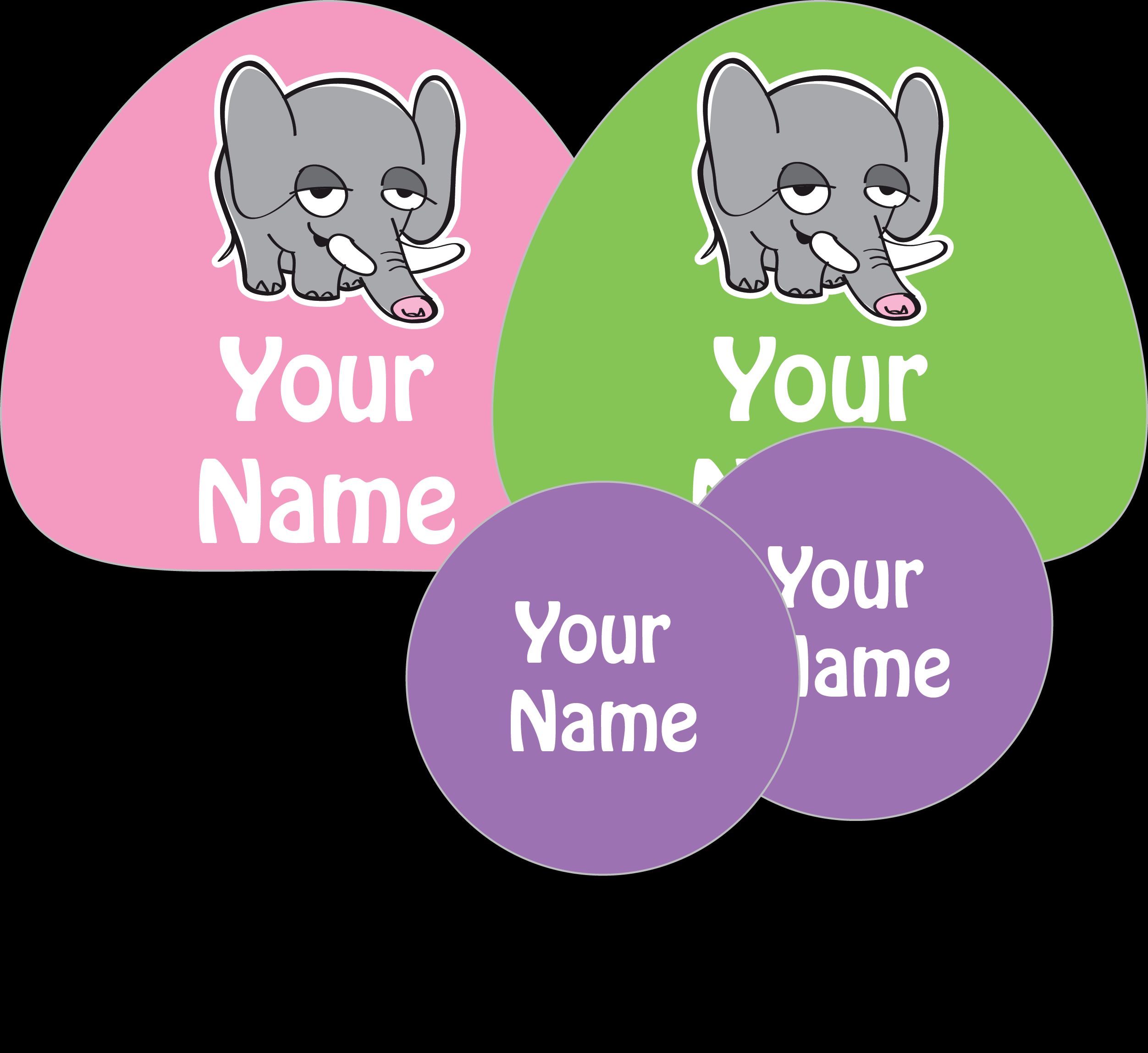 Ladybug - Shoe Labels Elephant Girl - Pack of 16