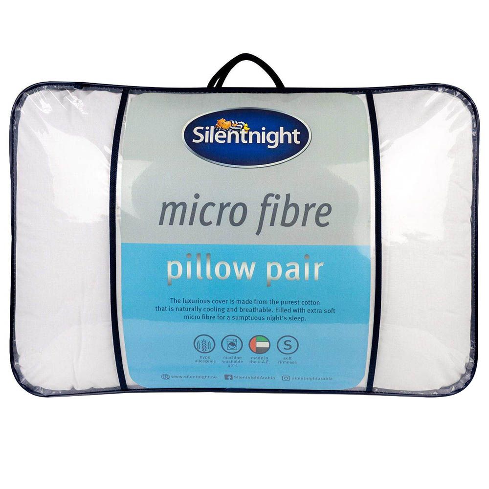 Silentnight - Micro Fiber Pillow Pair 800gm - White 