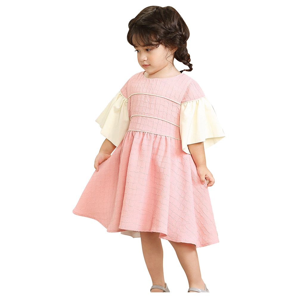 Smart Baby - Baby Girl Short Sleeves Party Dress - Pink