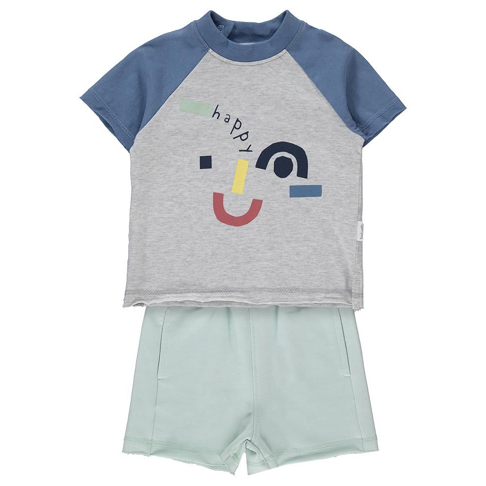 Bebetto - 2pc-Set - Baby Boy T-Shirt & Shorts - Sky Blue