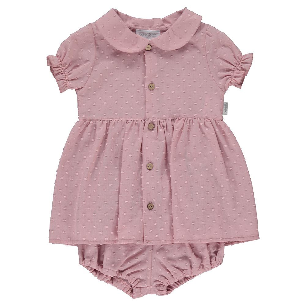 Bebetto - Baby Girl Dress & Panty - Mauve Pink