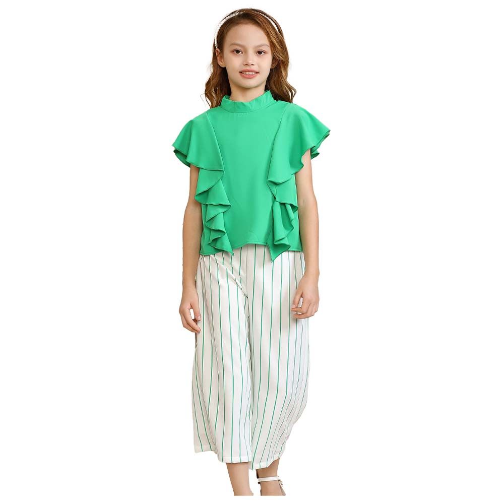 Le Crystal - 2pc-Set - Girl Top & Pants - Green