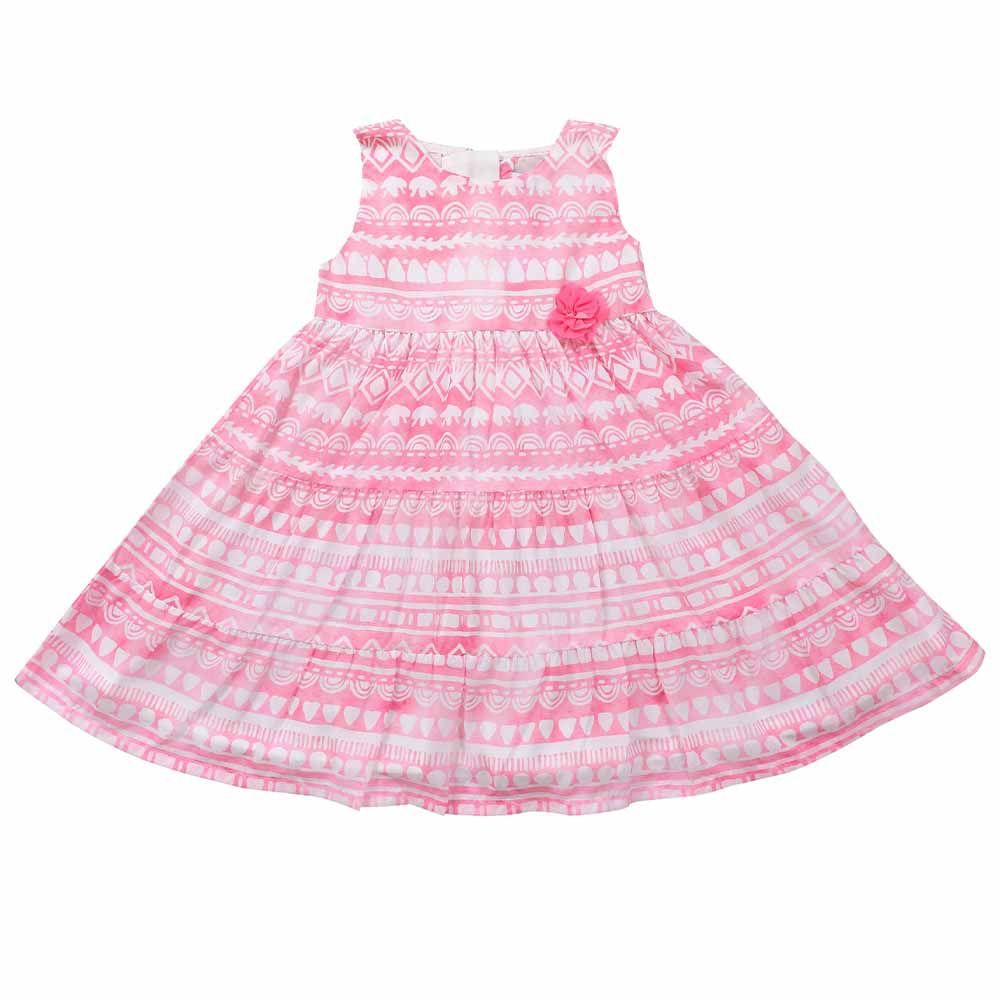 Smart Baby - Baby Girl Printed Dress - Pink