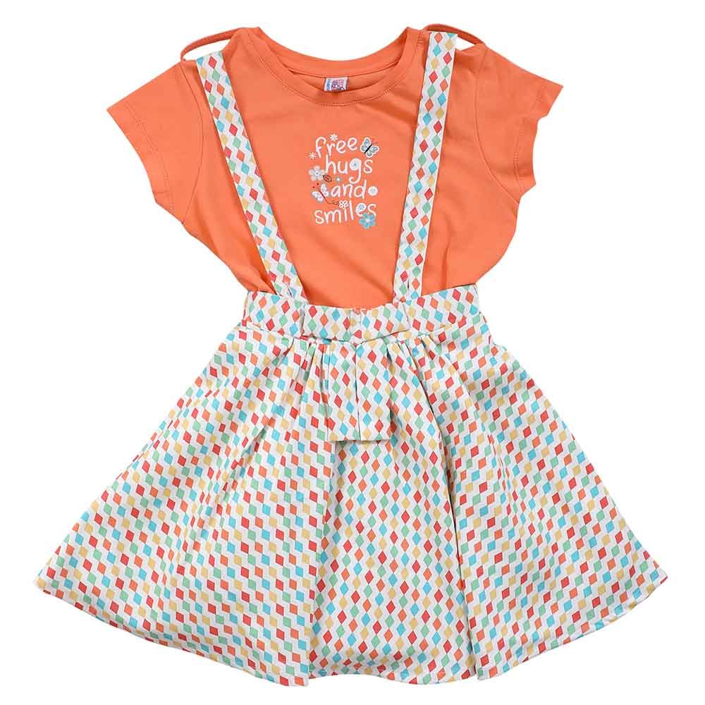 Smart Baby - 2pc-Set - Baby Girl T-Shirt W/ Dungaree