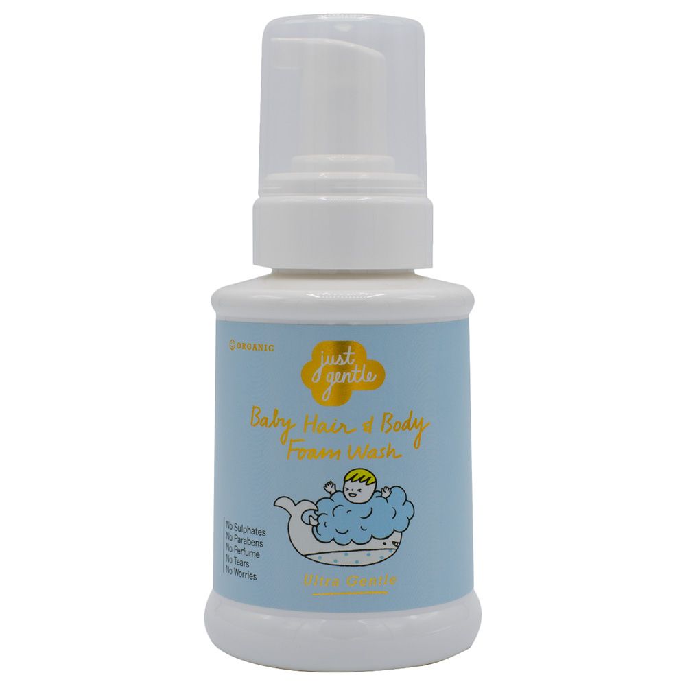 Just Gentle - Baby Hair & Body Foam Wash, 230ml -Ultra Gentle