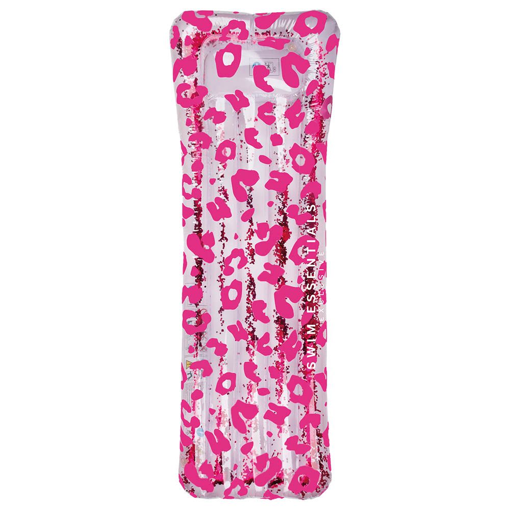 Swim Essentials - Luxe Version Transparent Leopard Lie-on Air Mattress - Neon