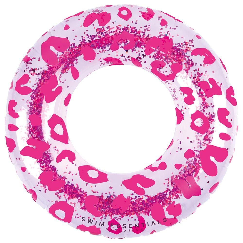 Swim Essentials - Neon Leopard Printed Swimring - 90cm - Pink