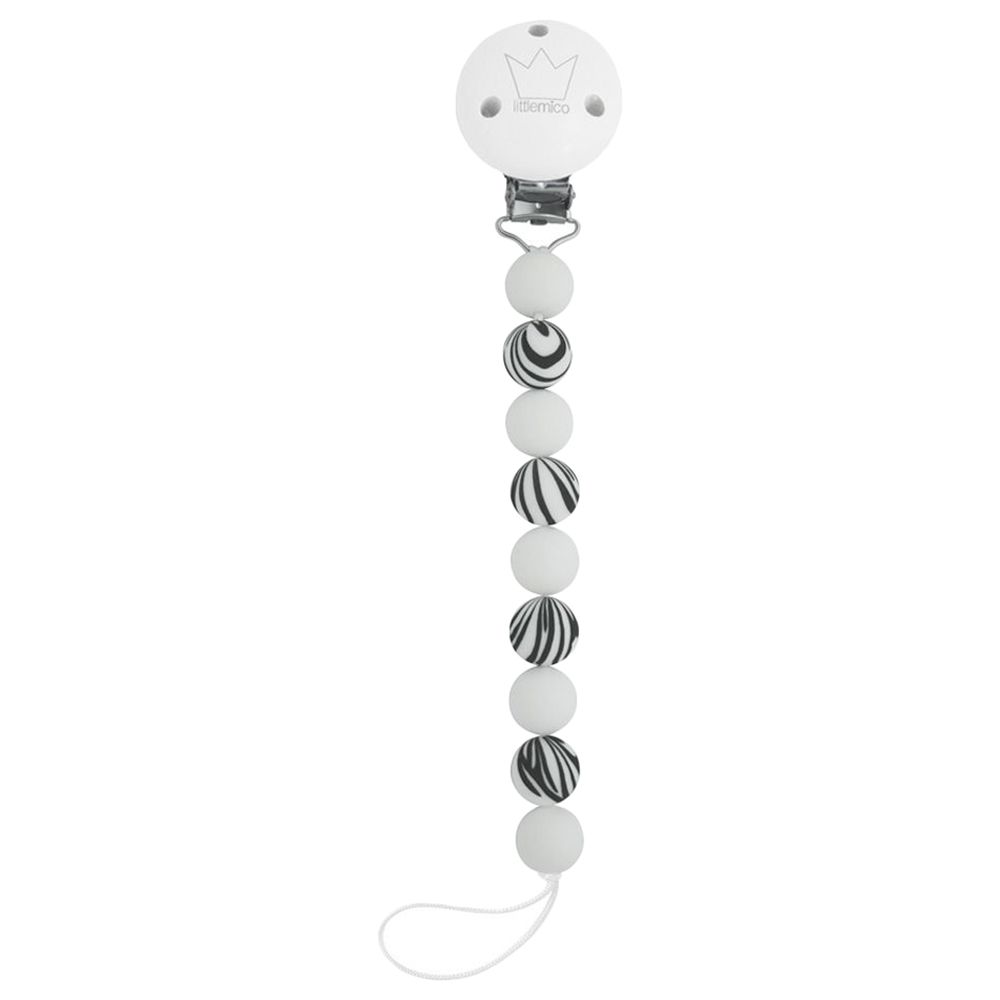 Littlemico - Casal Pacifier Holder - White/Zebra