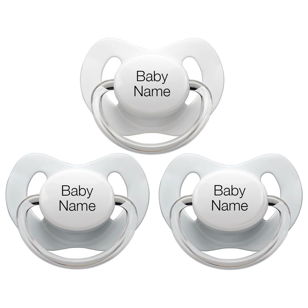 LittleMICO - Personalised Pacifiers 5M+ 3pcs - Grey/White