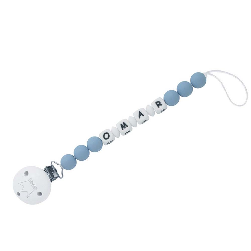 LittleMico - Personalized Pacifier Clip - Dusty Blue