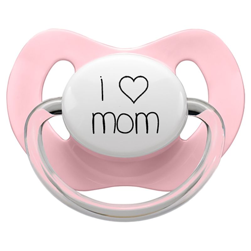 LittleMICO - I Love Mom Pacifier - 0-6M - Pink