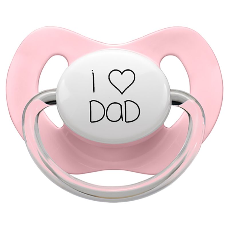 LittleMICO - I Love Dad Pacifier - 0-6M - Pink