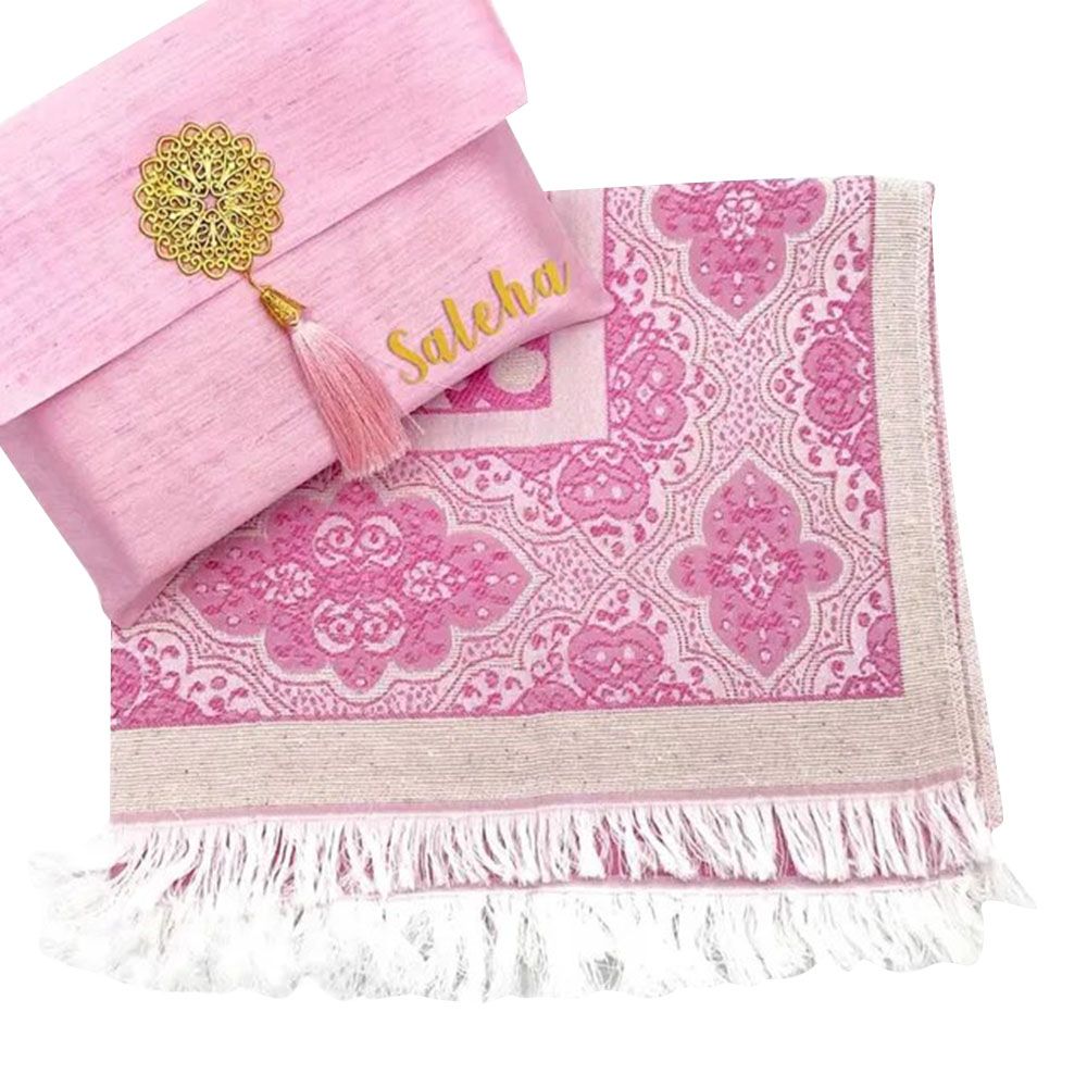 Zayoshe - Personalized Prayer Rug With Pouch - Pink