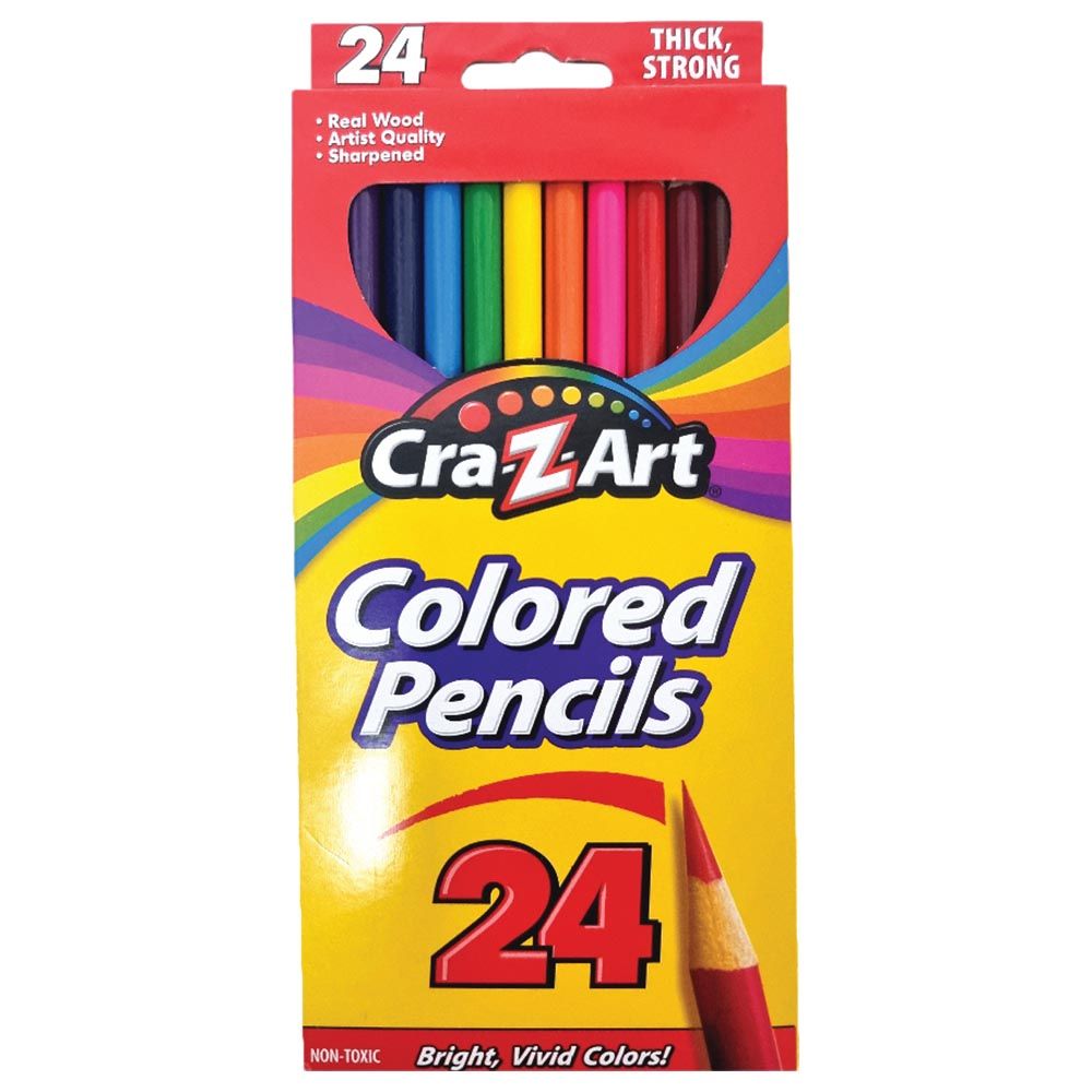 CraZart - 24 Coloured Pencils Peggable Box