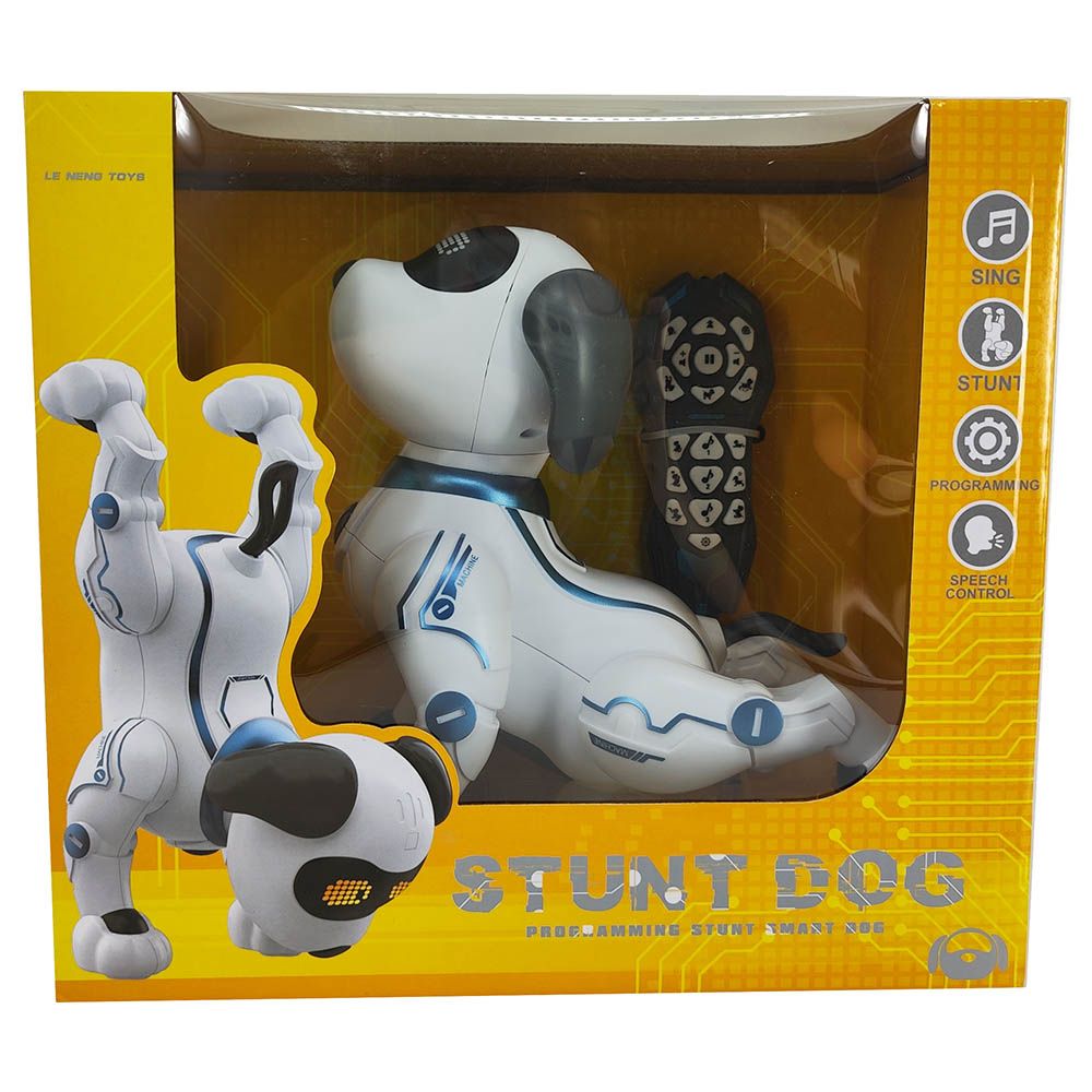 TTC - Intelligent Robot Stunt Dog w/ Remote Control - White