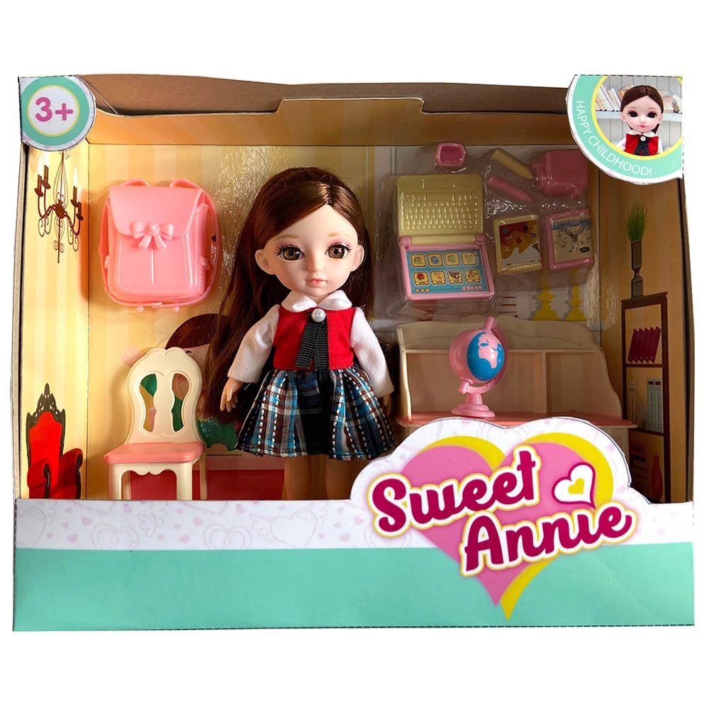 Sweet Annie - Doll Study Table Playset - 6.5-inch