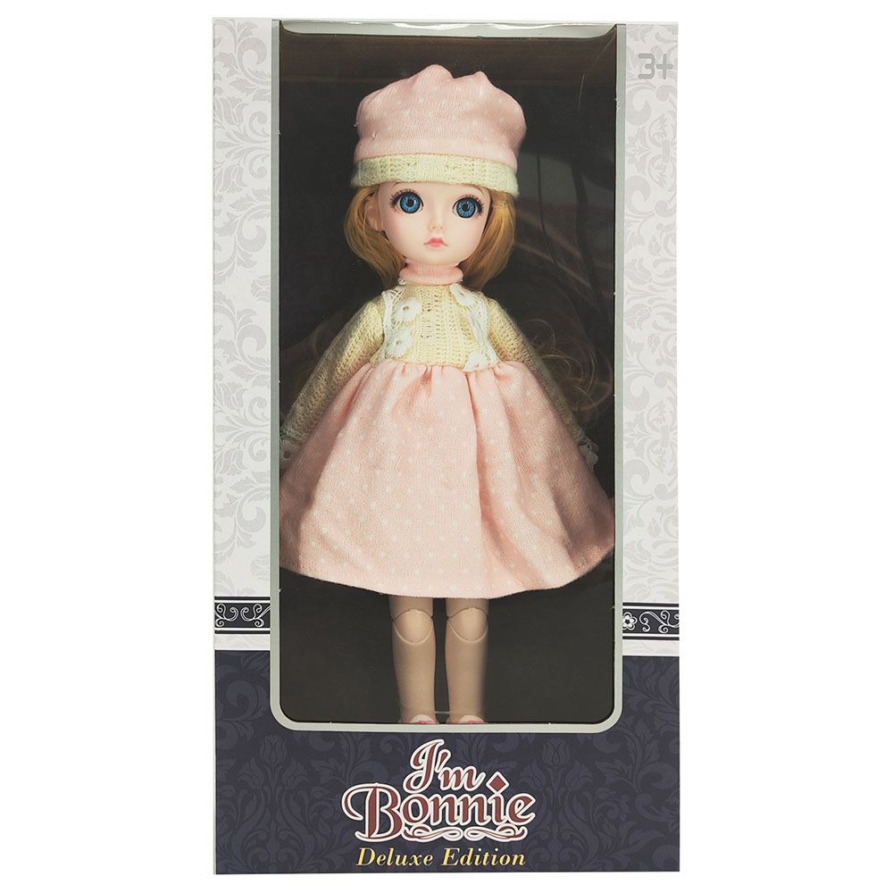 Bonnie - Deluxe Fashion Doll Peach & Beige Baloon Dress - 12-inch