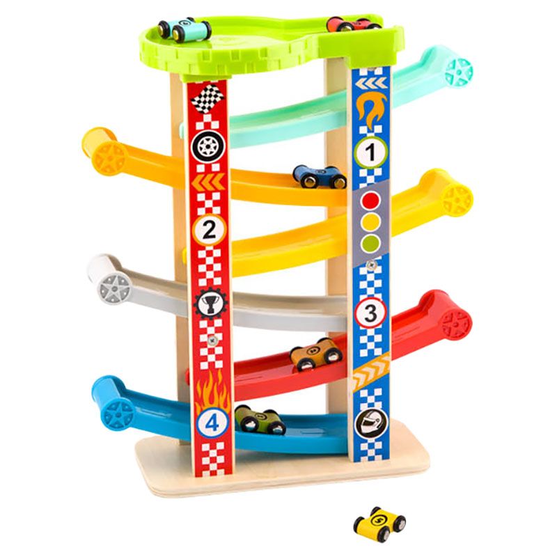 Tooky Toy - Wooden Sliding Tower Playset - 8pcs