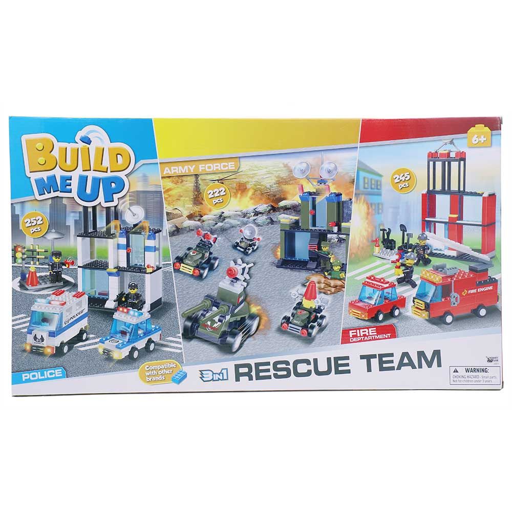 Build Me Up - Blocks 710 Pieces - Rescue Team 3 In 1