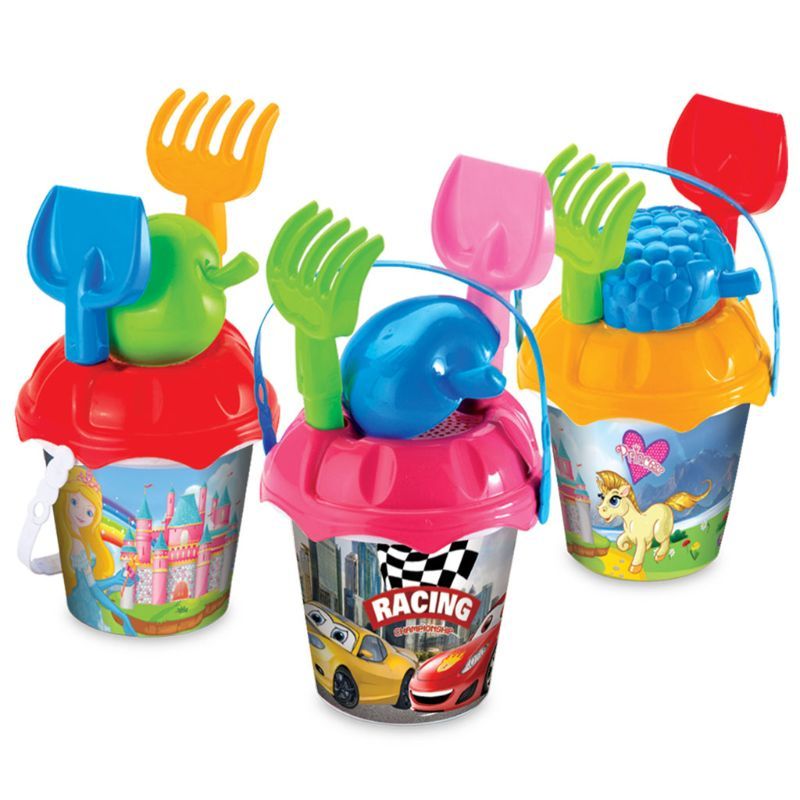 Dede - Beach Bucket Set With Picture - Assorted