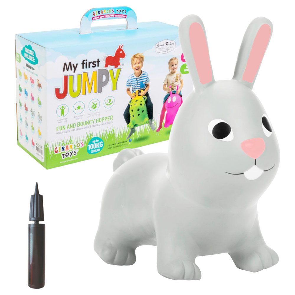 Gerardo's Toys - My First Jumpy Bunny - Grey