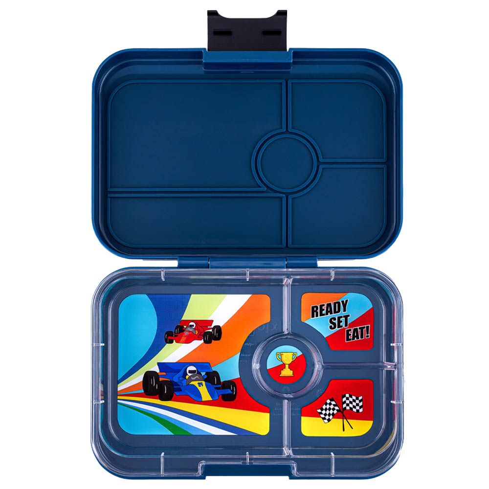 Yumbox - Monte Carlo Tapas Race Cars 4 Compartment Lunch Box - Navy