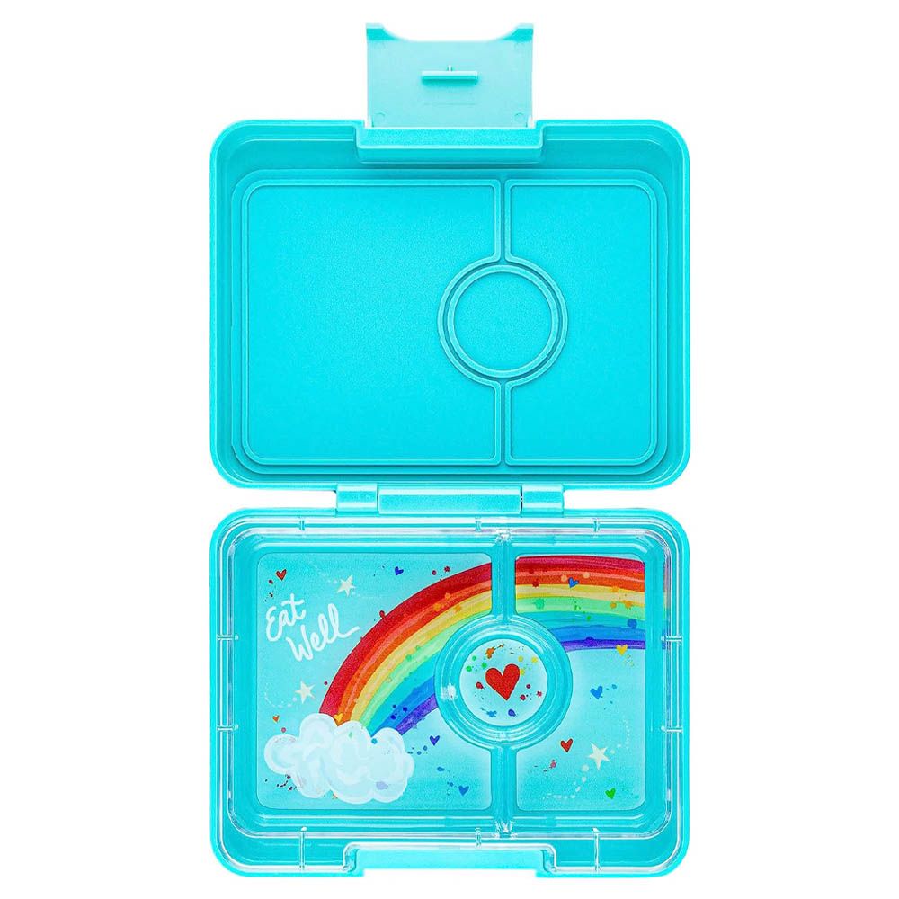 Yumbox - Tropical Rainbow 3 Compartment Snack Box - Aqua