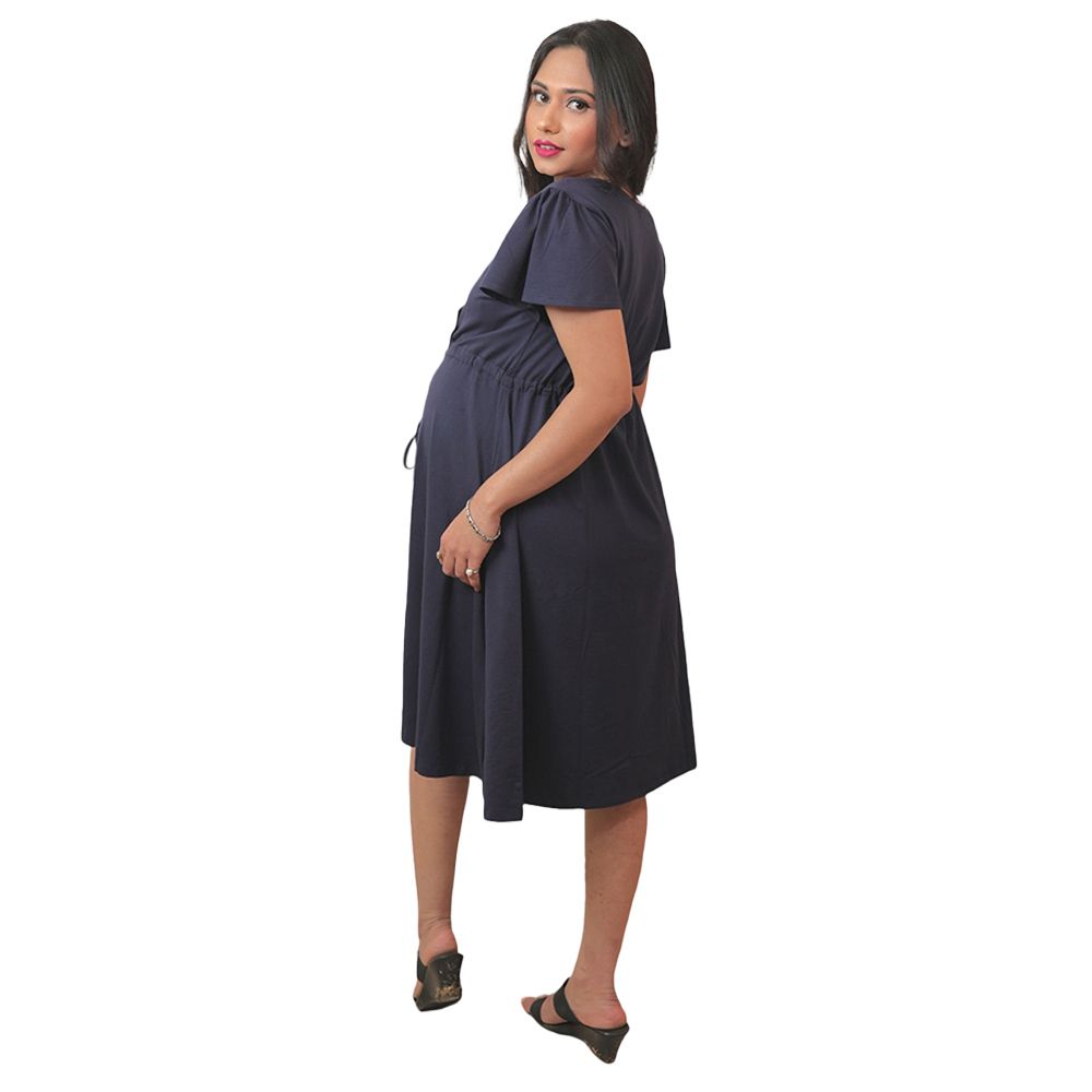 Tummy - Multicolour Organic Cotton Maternity Dress w/ Drawstring