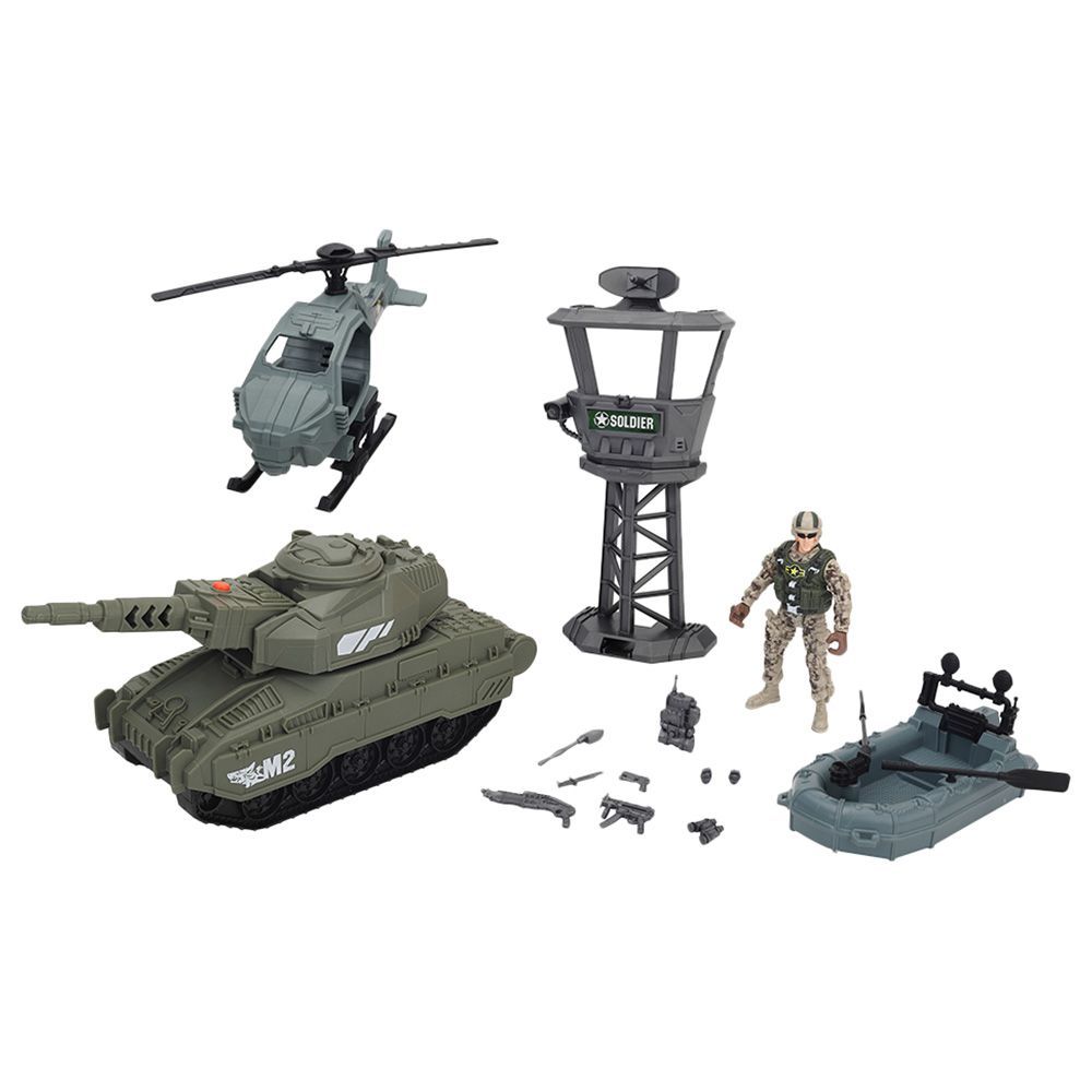 Chap Mei - Soldier Force Encampment Defence Troop Playset - Grey