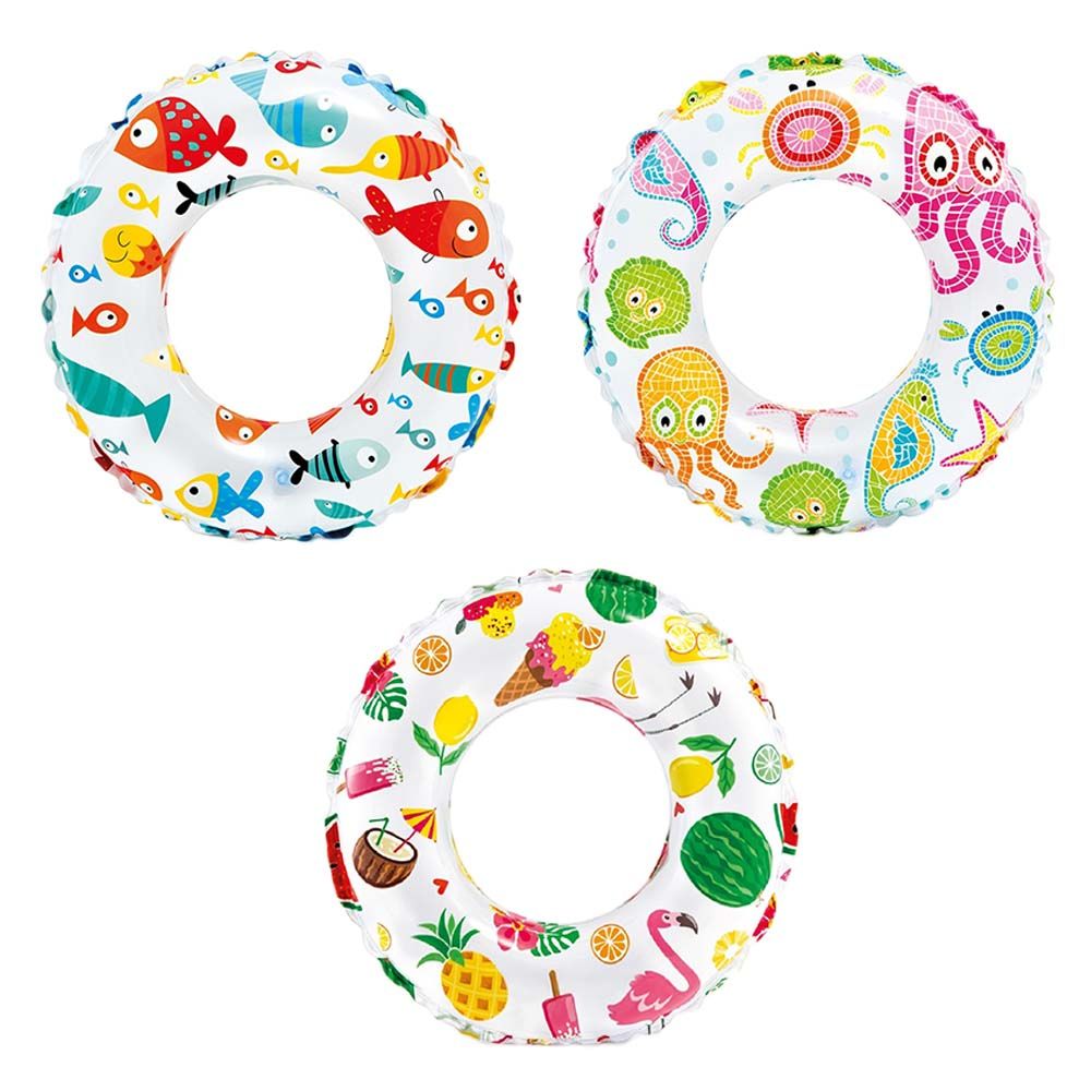 Intex - Lively Print Swim Rings 51cm - 1pc Assorted - Inflatable Pool Ring