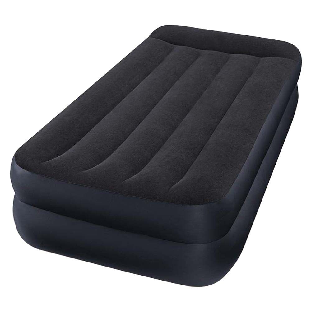 Intex - Durabeam Twin Pillow Rest Airbed with Pump - Black