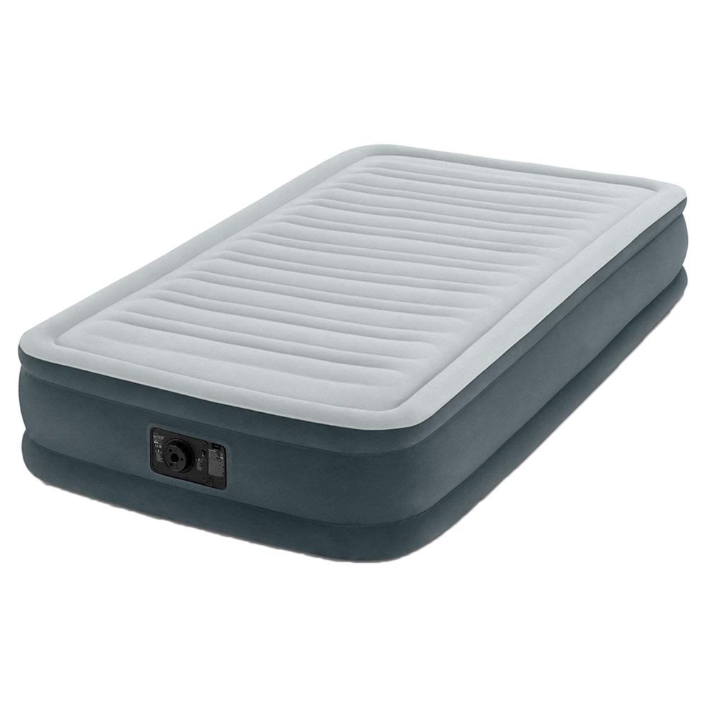 Intex - Twin Dura-Beam Comfort-Plush Mid Rise Airbed with Built-In Electric Pump