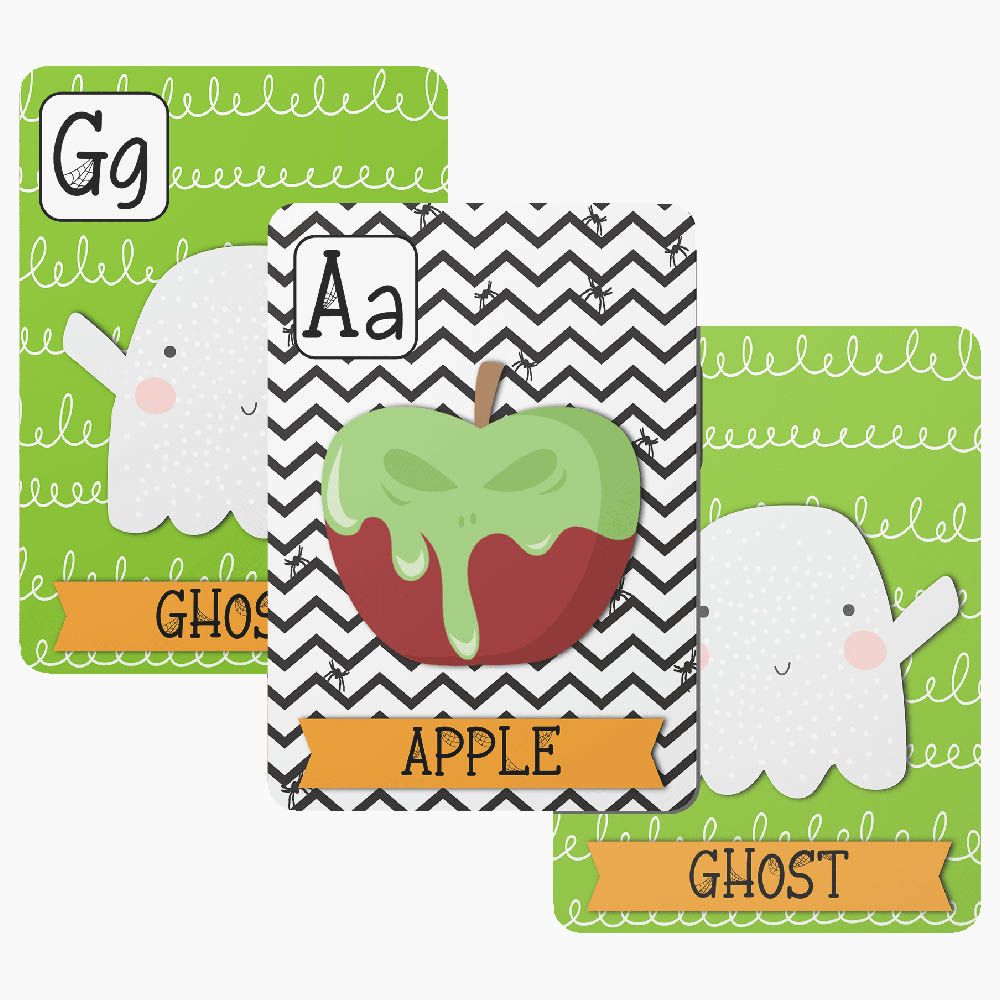 Twinkle & Giraffe - English Alphabet Cards Halloween Edition