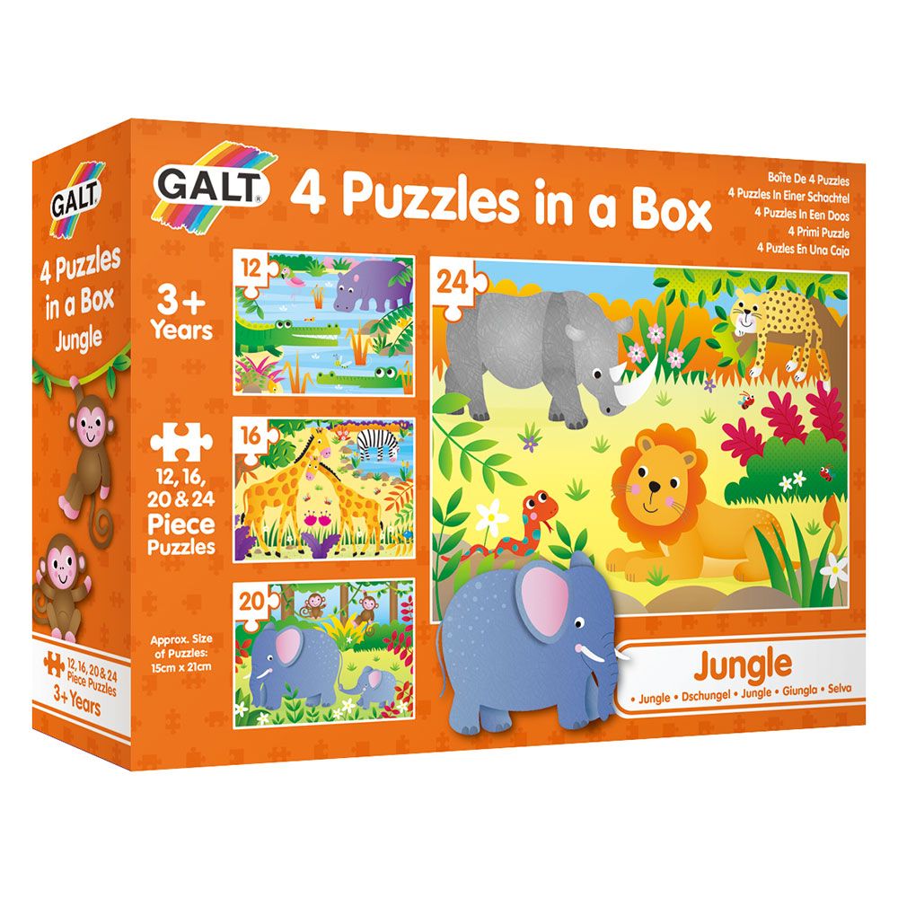 Galt Toys - Jungle 4 Puzzles in a Box - 72pcs