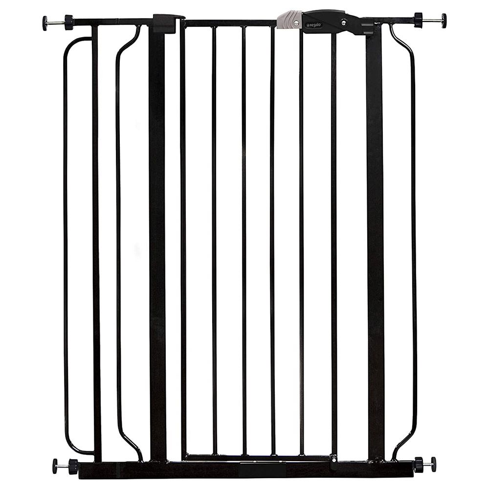 Regalo - Easy Step Tall Metal Walk Through Gate - Black