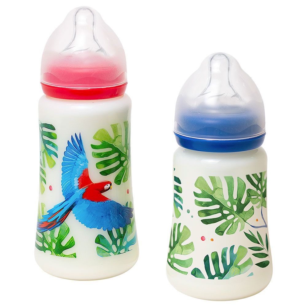 Tommy Lise - Wide Neck Set of Baby Bottles - Feathery Mood