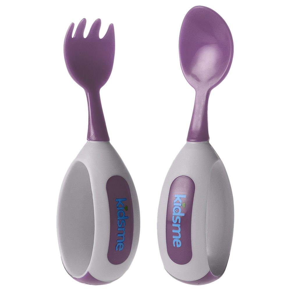 Kidsme - Toddler Spoon And Fork Set - Plum