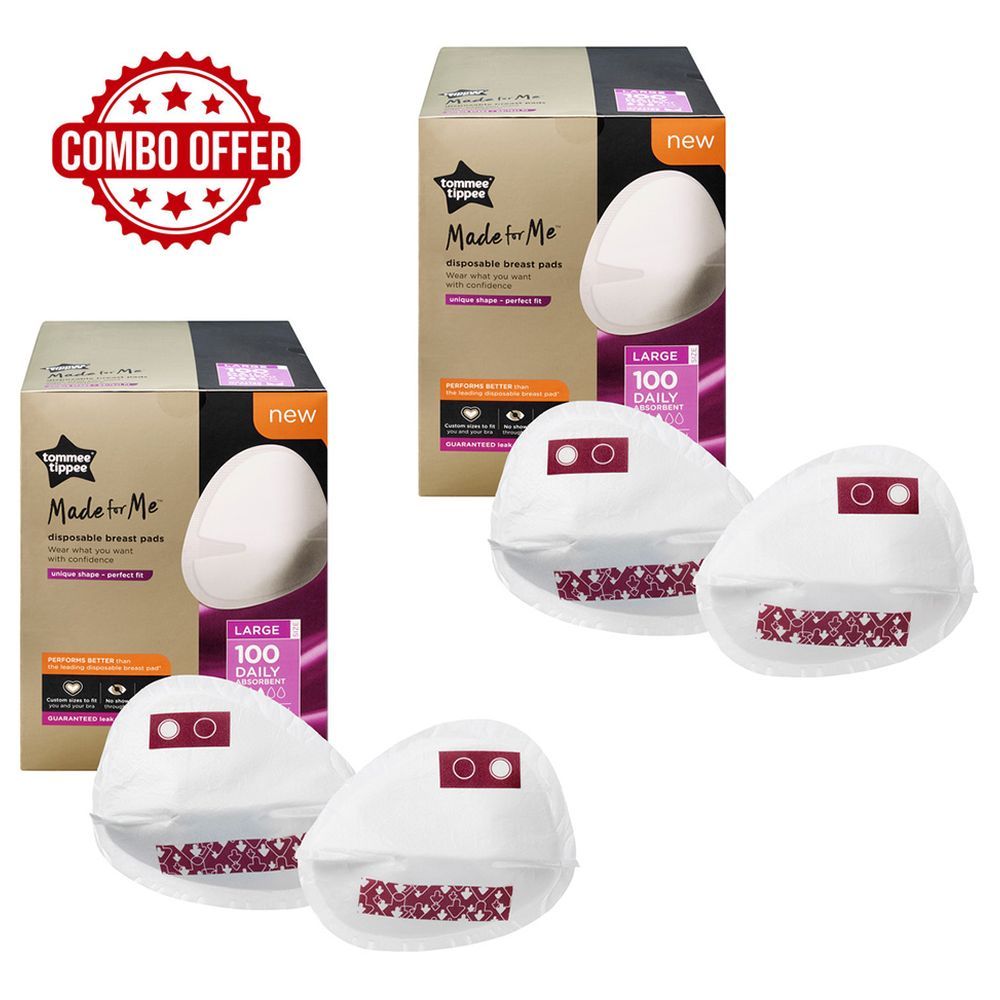 Tommee Tippee - Made For Me Disposable Breast Pads 100pcs - L - Pack of 2