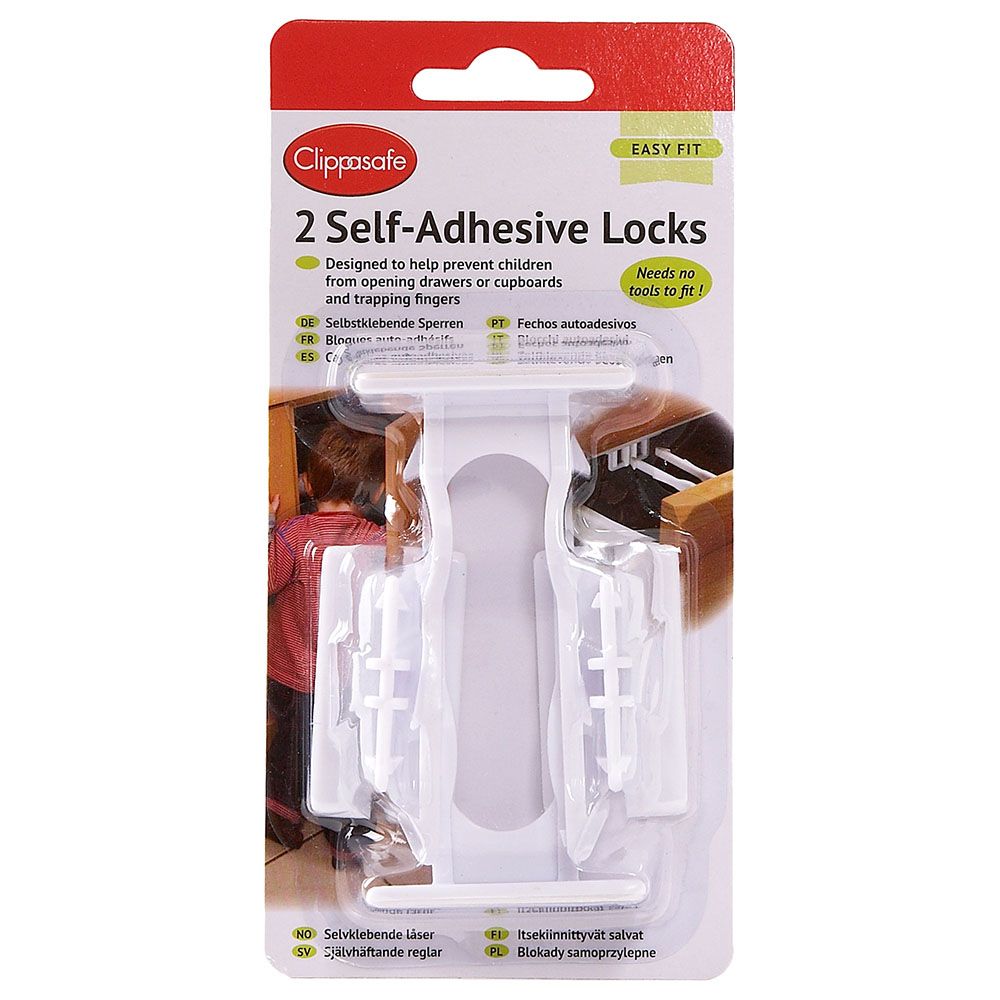 Clippasafe Cupboard & Drawer Locks Pack Of 2 - White