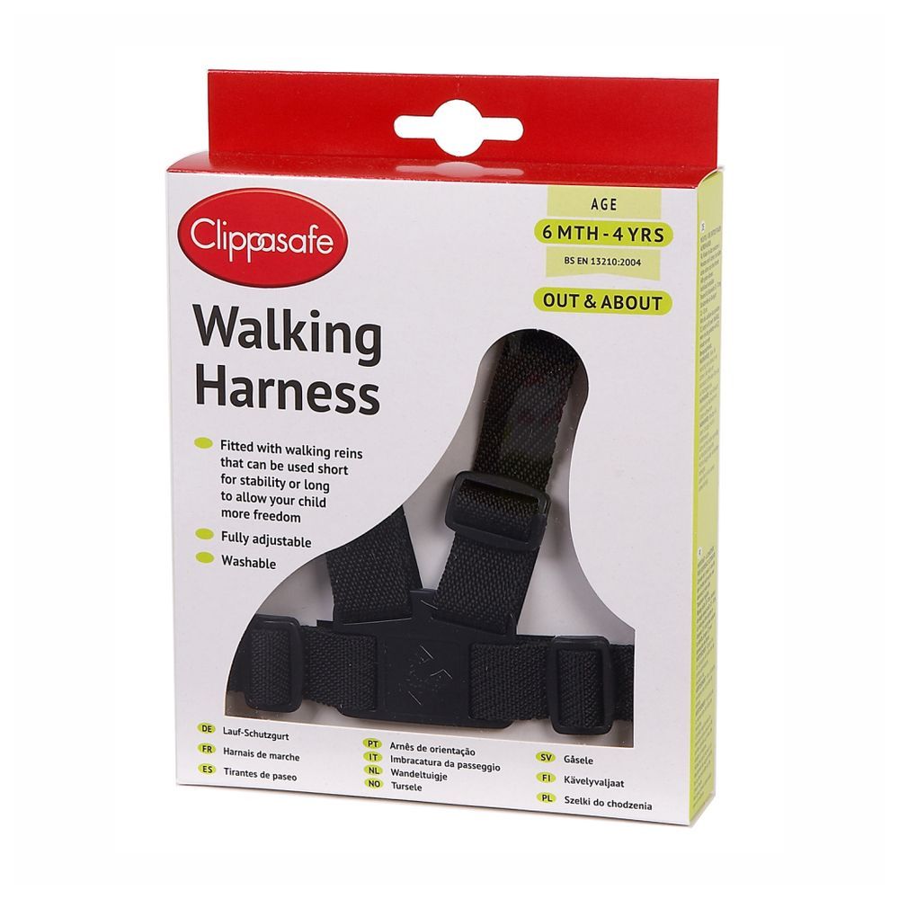 Clippasafe - Walking Harness & Reins -Black